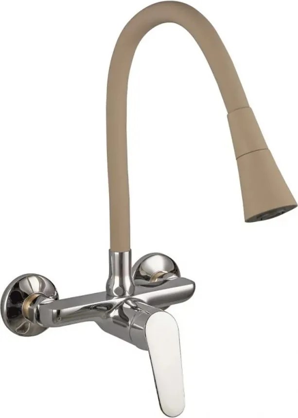 Baterie bucatarie Inter Ceramic Linni monocomanda bej-crom lucios