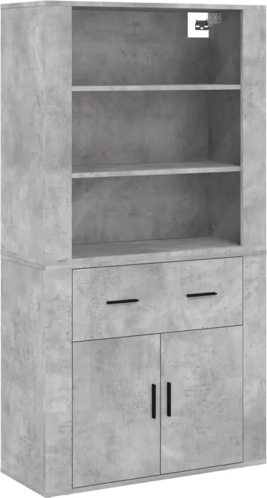 vidaXL Dulap înalt, gri beton, lemn prelucrat