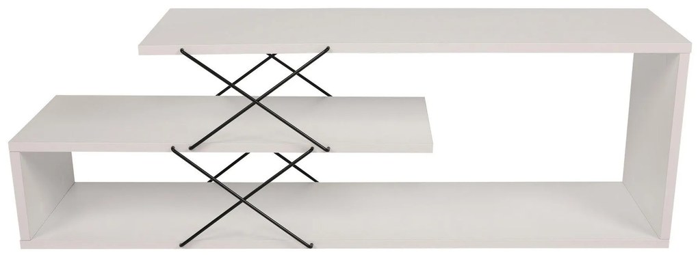 COMODA TV Zigzag, Alb - Gri - Galben - Stejar - Maro, 120 x 40 x 30 cm