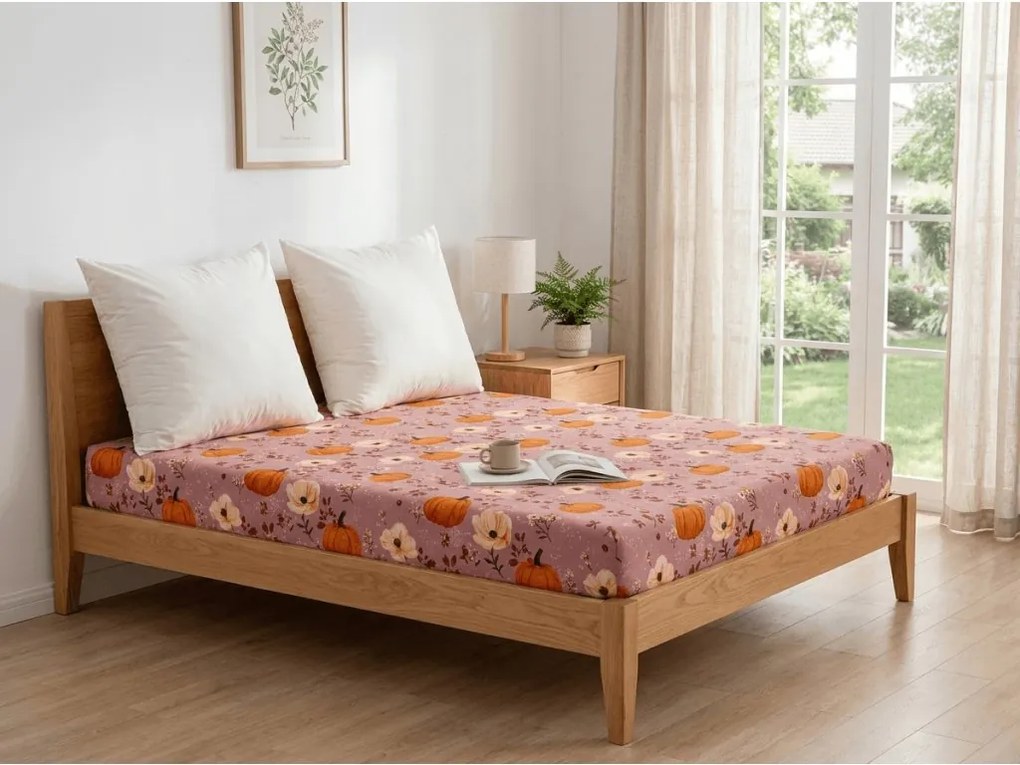 Cearsaf din microfibra PUMPKINS ROSAVIE staroroz 180x200 cm