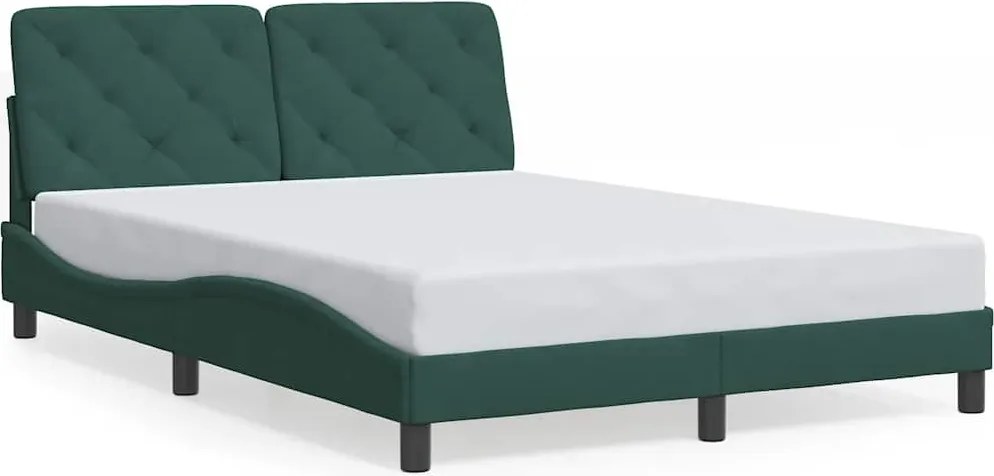 vidaXL Cadru de pat fără saltea, verde închis, 140x200 cm, catifea