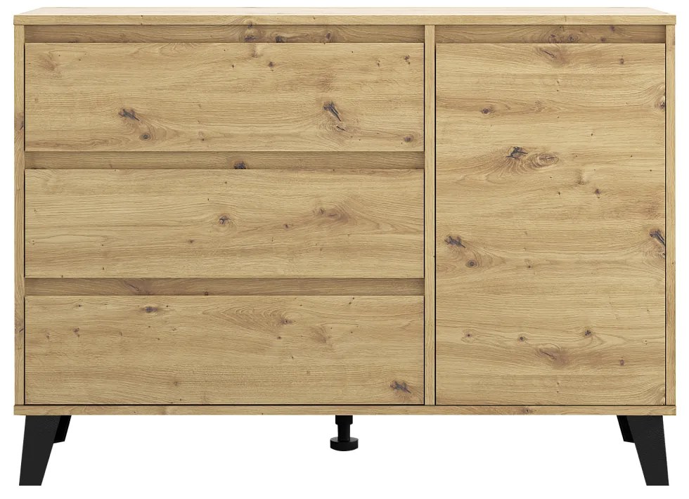 Comoda BOGAN 1D3S, stejar artisan