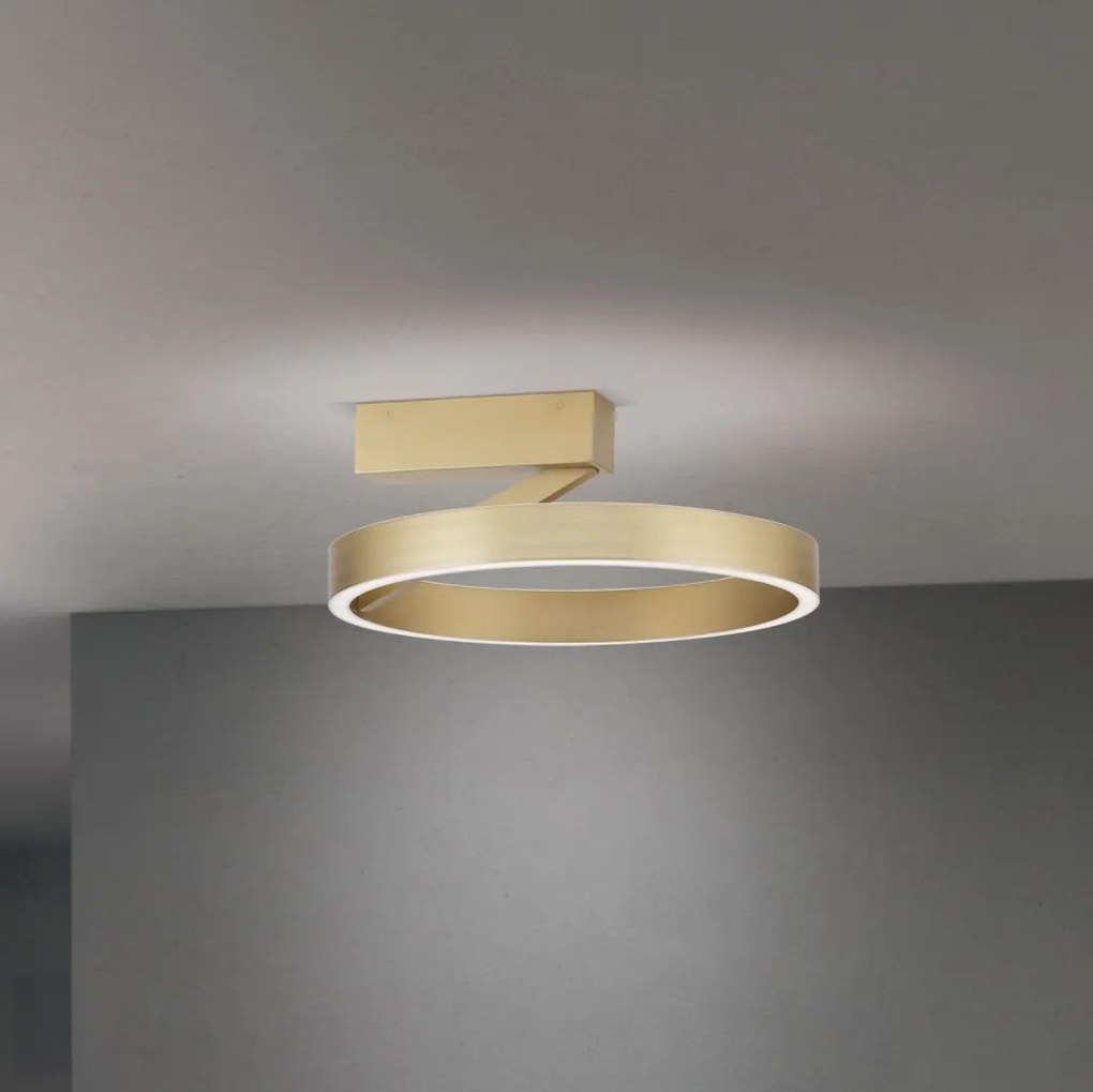 Lustra aplicata LED circulara KOLK auriu periat 40cm