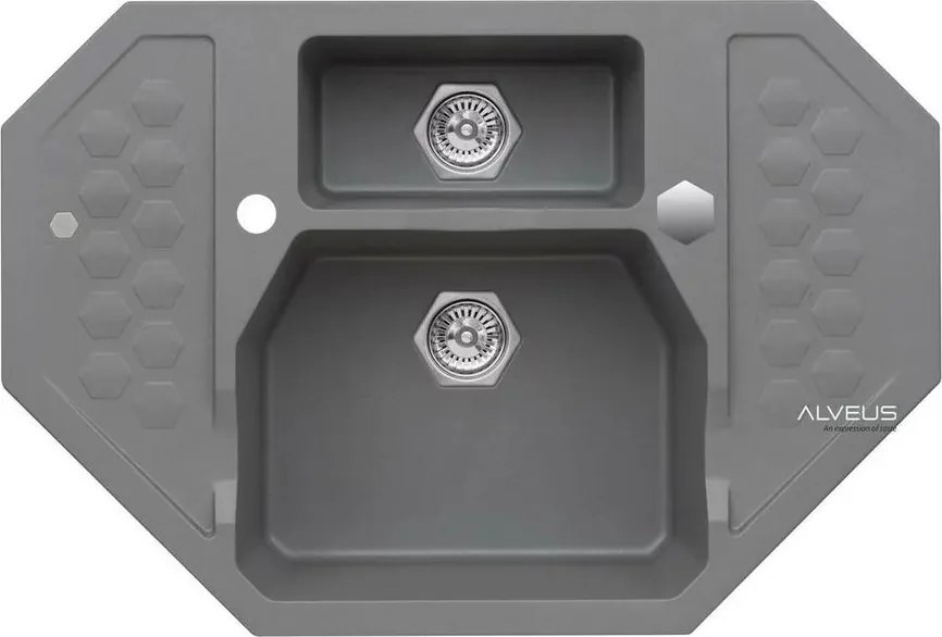 Chiuveta compozit Alveus Sensual 60 Steel gri metalizat 90x61 cm