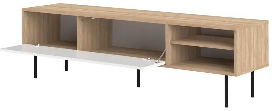 Comodă TV alb-natural cu aspect de lemn de stejar 165x40 cm Ampère – TemaHome