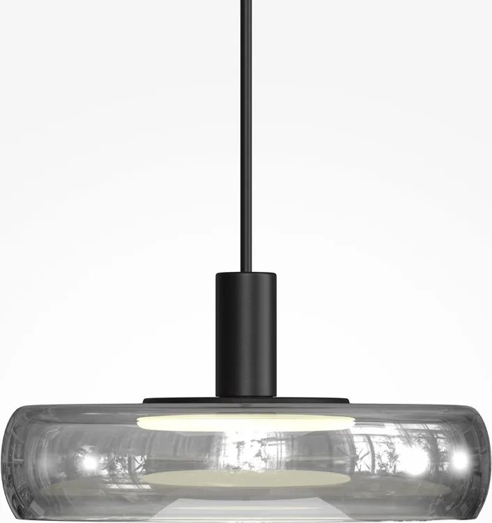 Lustra LED suspendata Float sticla fumurie