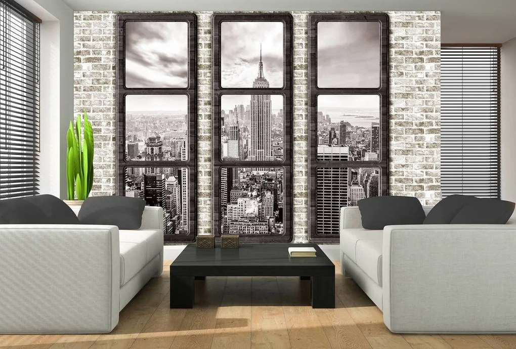 Fototapet - New York - privire din geam (152,5x104 cm)