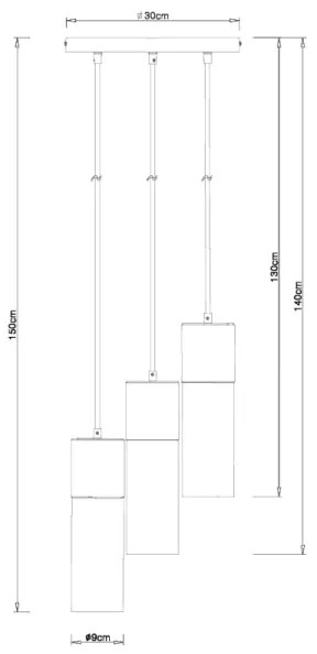 Globo 21000-3HM - Lustră pe cablu ANNIKA 3xE27/25W/230V