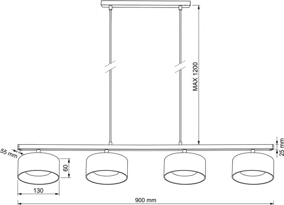 Brilagi - Lustră suspendată AURA LUX 4xGX53/30W/230V negru/auriu