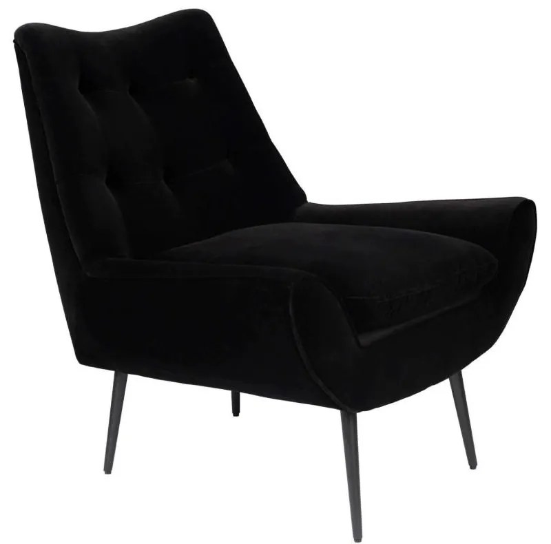 Fotoliu catifea neagra Lounge Chair Glodis Nero