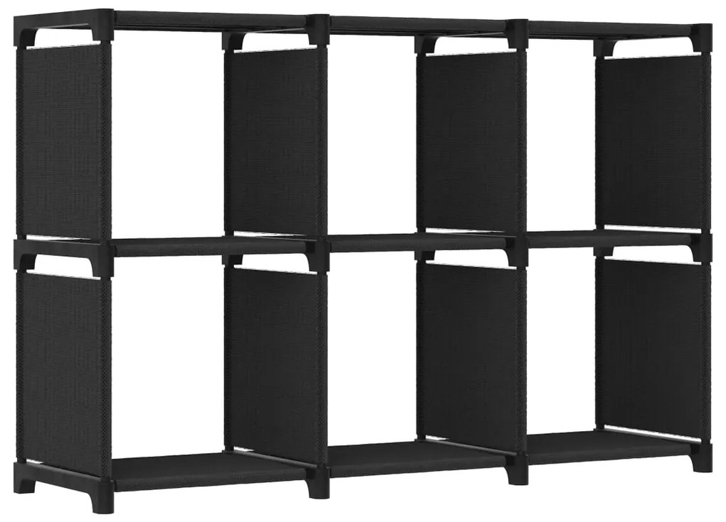 vidaXL Raft expunere 6 cuburi negru 103x30x72,5 cm, material textil