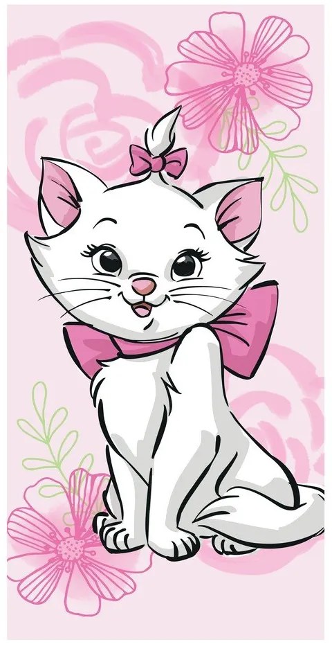 Prosop pentru copii roz din bumbac 70x140 cm Marie Cat – Jerry Fabrics