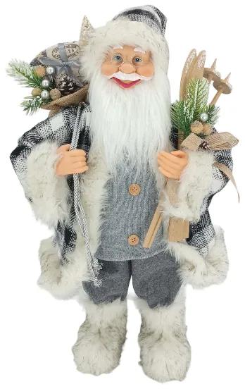 Decorațiune de Crăciun Moș Nicolae gri 60cm