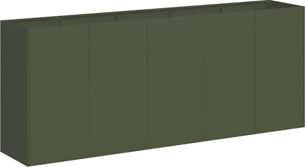 vidaXL Jardinieră verde măsline 200x40x80 cm oțel laminat la rece