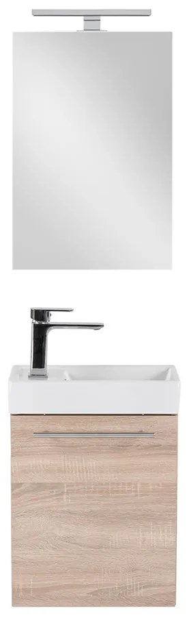 Mobilier de baie fantastic Melanie cu oglindă, culoare stejar sonoma