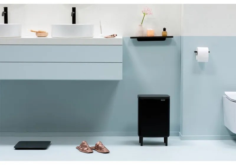 Cos pentru gunoi Brabantia Bo Small Hi 1006649, 12 L, Deschidere lina si silentioasa, Bază antiderapantă, Negru