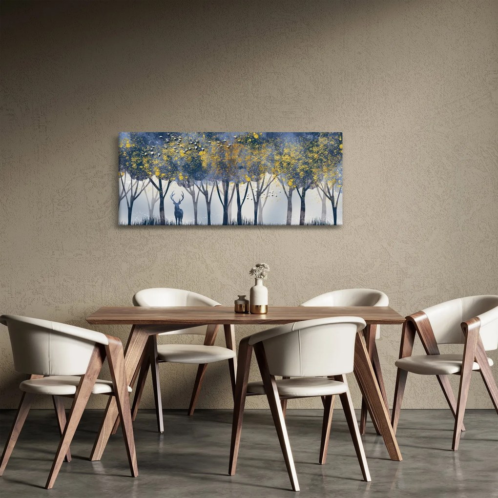 Tablou cerbul în pădure (120x50 cm)