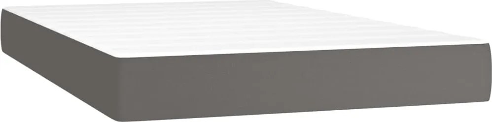 vidaXL Saltea cu arcuri buzunar, fermitate medie, gri, 120x200x20 cm, piele ecologică