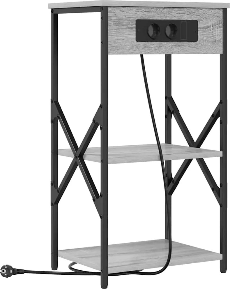 vidaXL Dulap de noapte Gri Sonoma 41 x 31 x 76 cm Lemn compozit