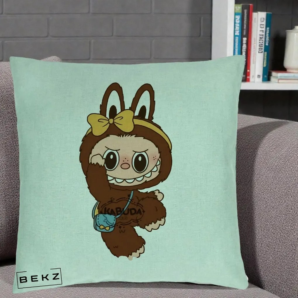 Perna Personalizata Kabuda Maro cu Funda Aurie, 40x40 cm, Verde Menta, Husa Detasabila, Perna Inclusa, BEKZ®