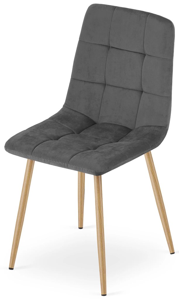 Scaun din catifea gri inchis KARA