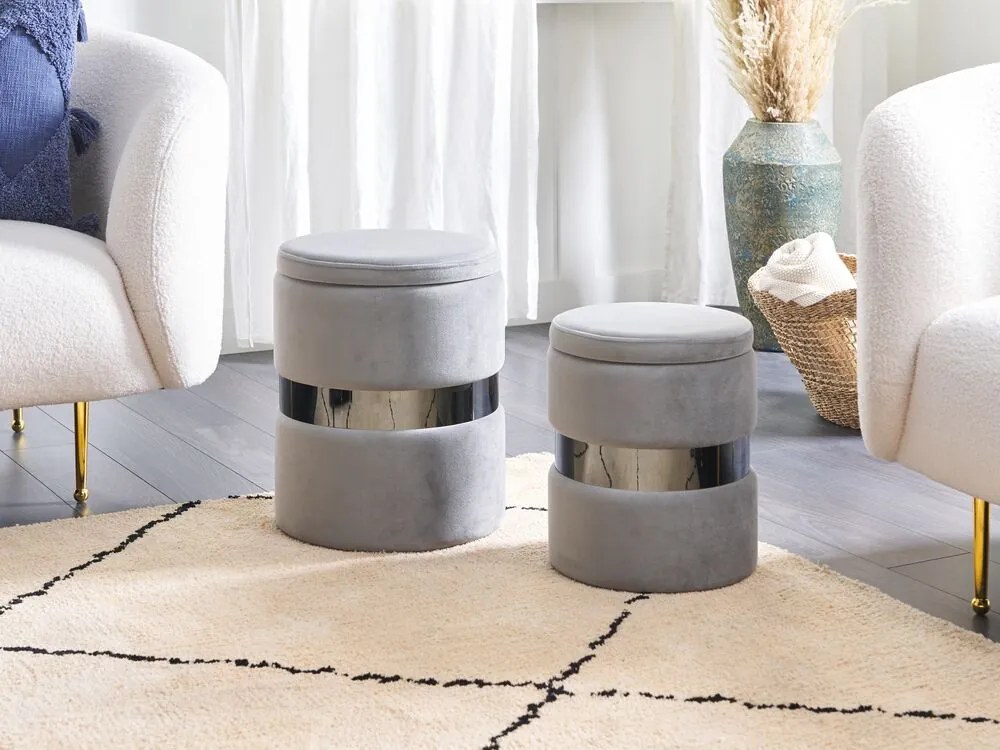 Set 2 buc taburete Dorina (gri). 1078635