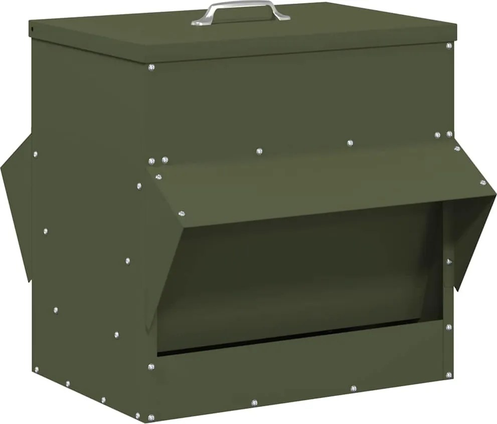 vidaXL Feeder pentru pui Verde măsliniu 40,5 x 45 x 41 cm