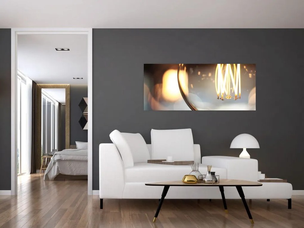 Tablou cu becul aprins (120x50 cm)
