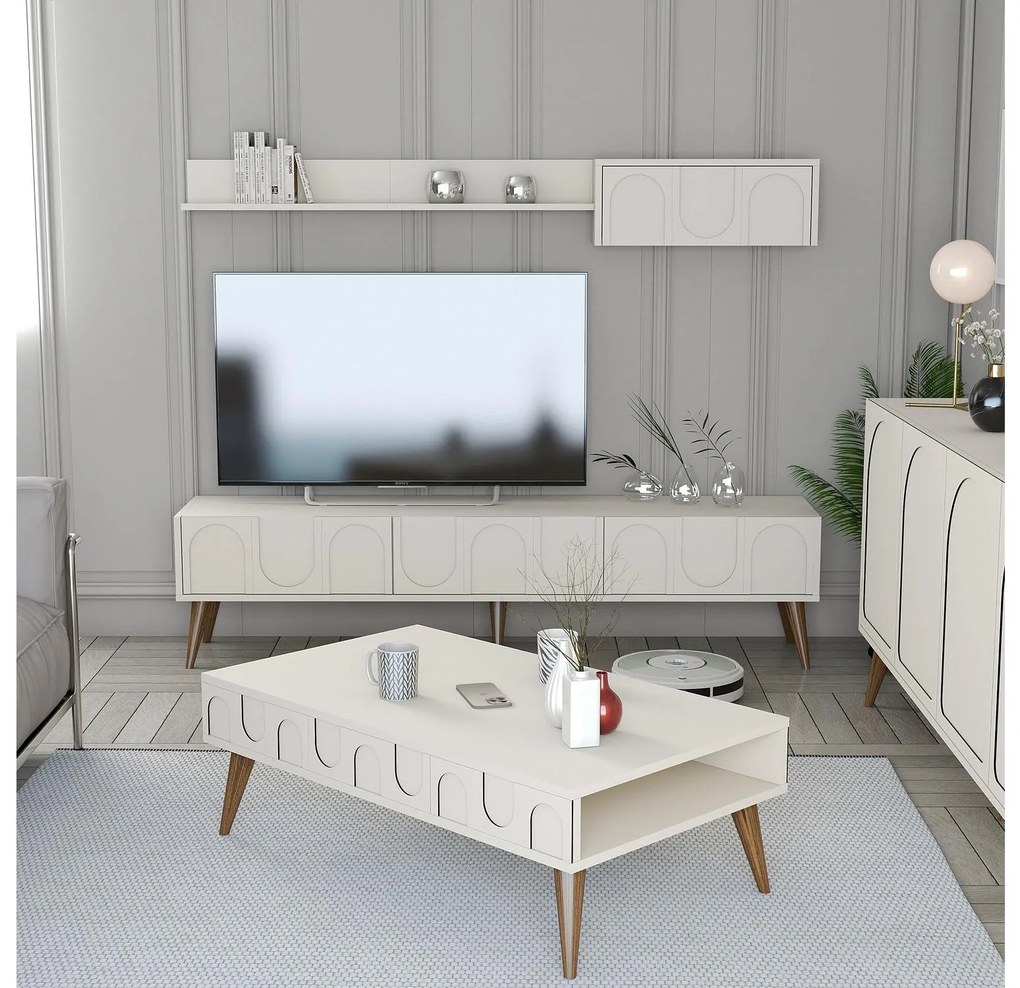 Set mobilier living Lyantela (Crem + Nuc). 1107138