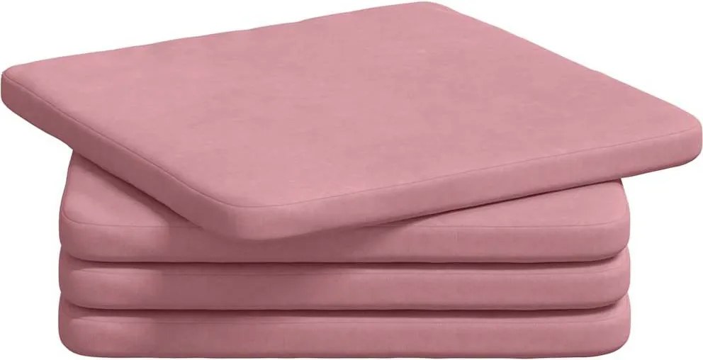 vidaXL Perne de Șezut 4 pcs Roz 40 x 40 x 3 cm Catifea