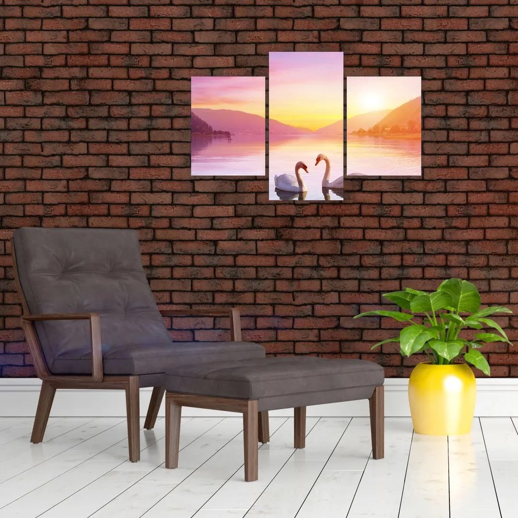 Tablou - Lebăde îndrăgostite (90x60 cm)