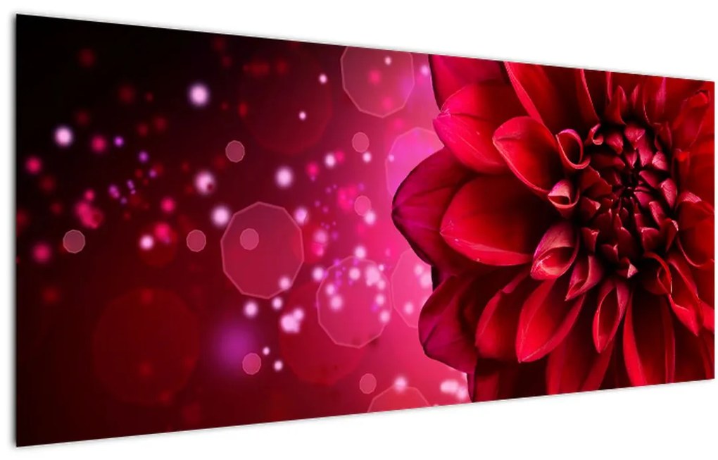 Tablou cu floare roșie (120x50 cm)