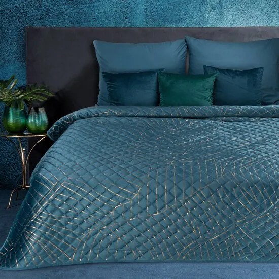 Cuvertură de design turcoaz inchis Lăţime: 220 cm | Lungime: 240 cm