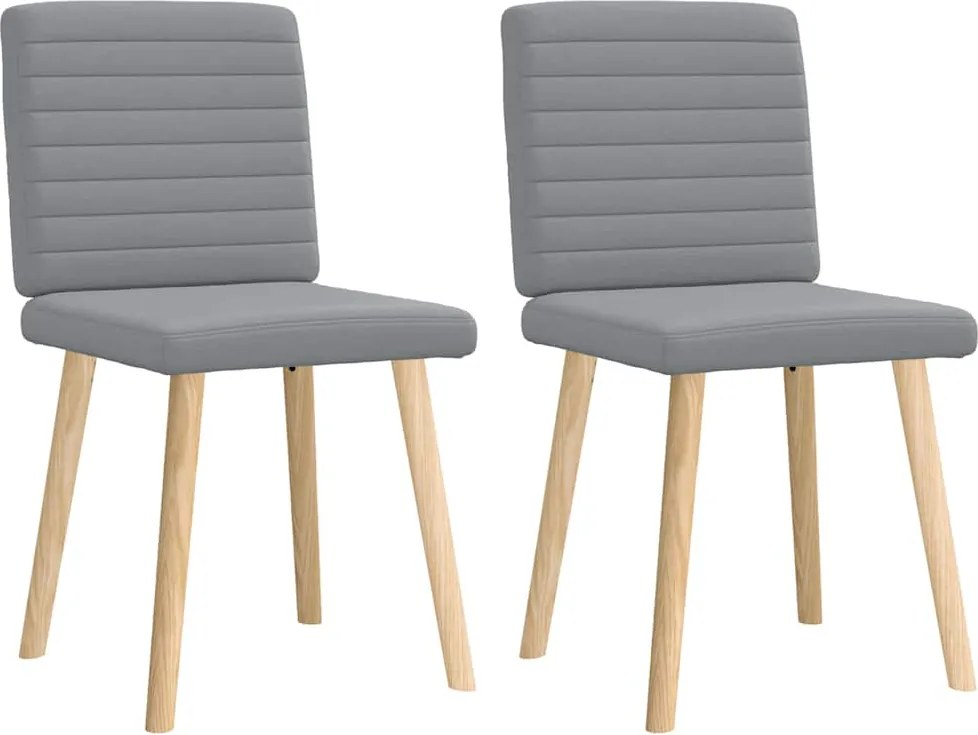 vidaXL Scaune de bucătărie, 2 buc., gri deschis, material textil