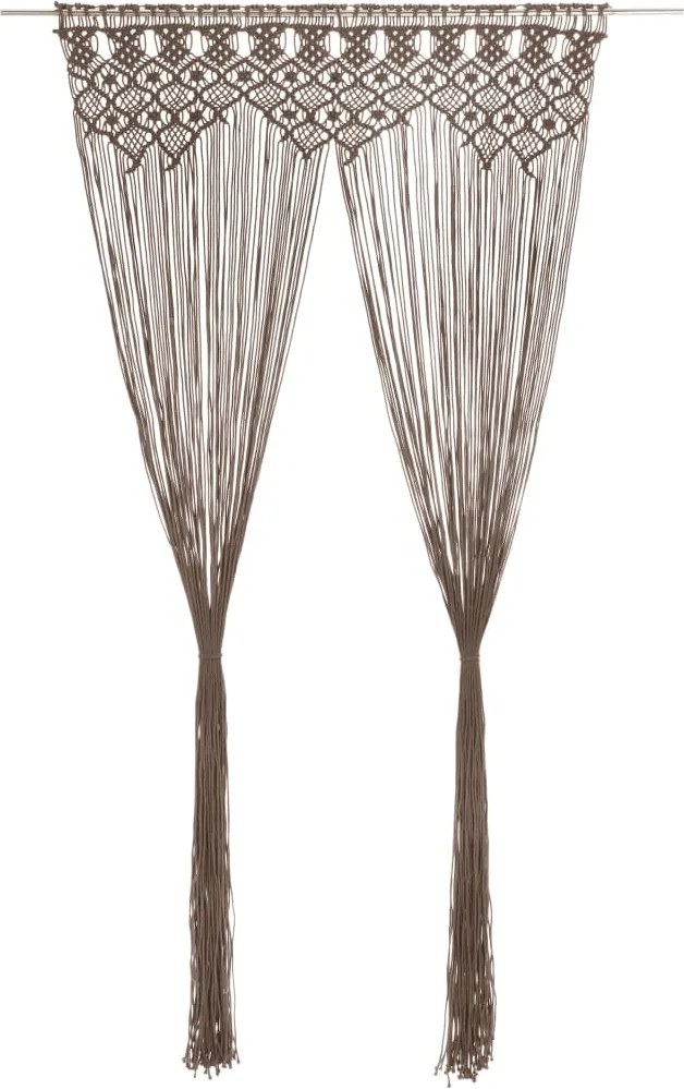 vidaXL Perdea macrame, gri taupe,140 x 240 cm, bumbac