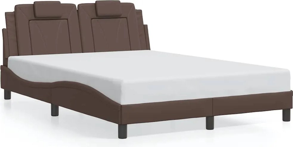 vidaXL Cadru de pat, Viana, fără saltea, maro, 120x200 cm, piele ecologică