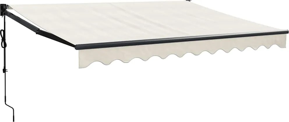 vidaXL Copertină retractabilă, crem, 3,5x2,5 m, textil și aluminiu