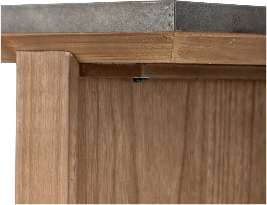 Masă consolă în culoare naturală cu blat metalic 40x110 cm Riva – Bloomingville