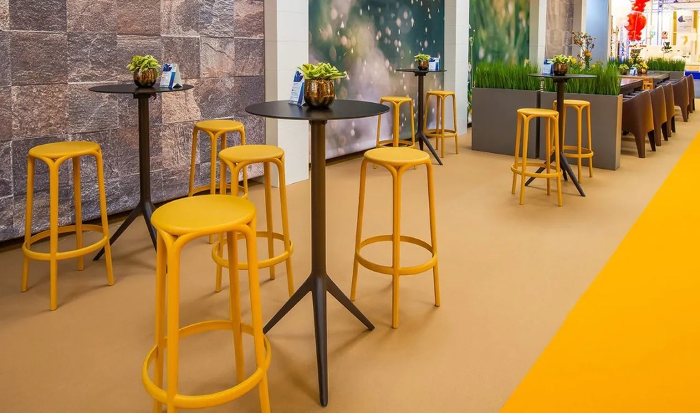 Scaun de bar exterior / interior design modern premium BROOKLYN BAR STOOL mustariu