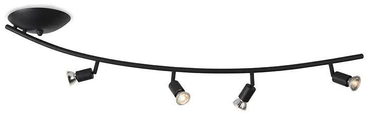 Spotlight modern curbat negru cu 4 lumini - Jeany