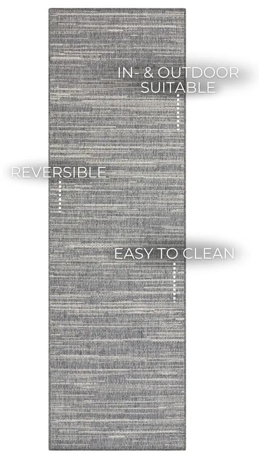 Covor de exterior gri de tip traversă 250x80 cm Gemini - Elle Decoration