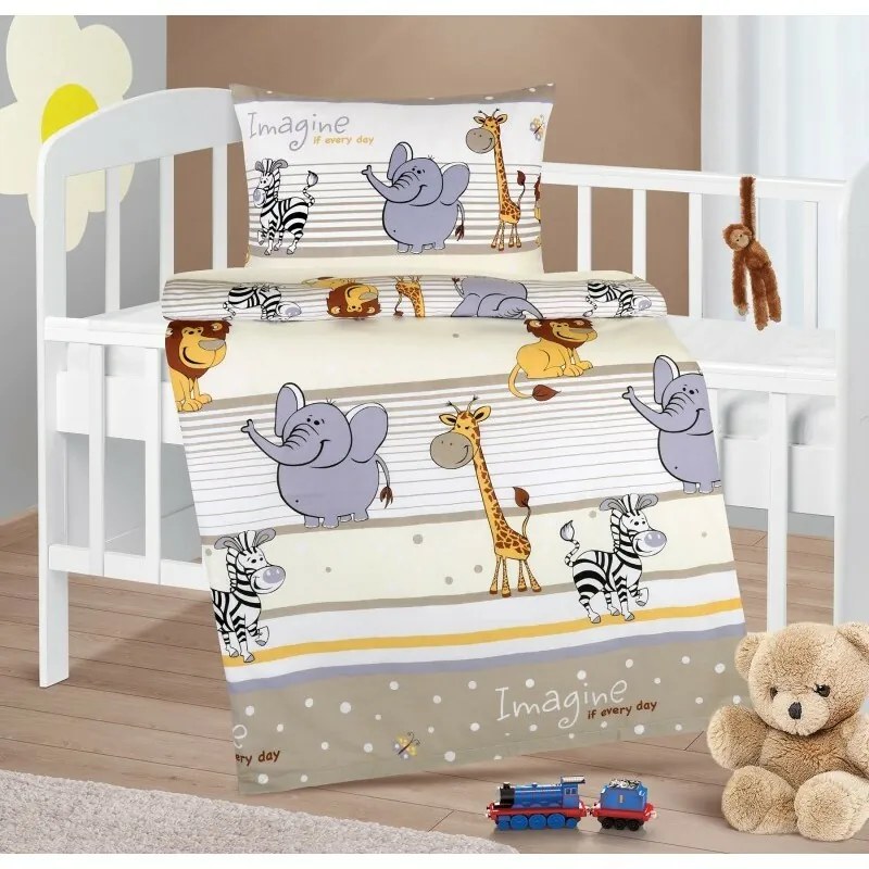 Bellatex Lenjerie de pat din bumbac Agata Safaribej, 90 x 135 cm, 45 x 60 cm
