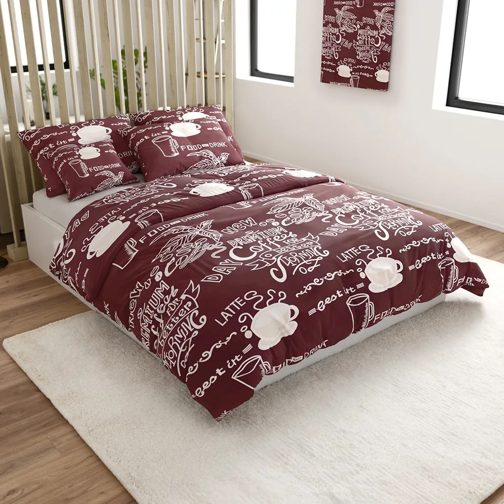 Lenjerie de pat din bumbac Culoare maro, COFFEE