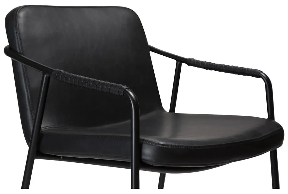 Scaun bar cu husă din piele artificială DAN-FORM Denmark Boto, negru, înălțime 95 cm