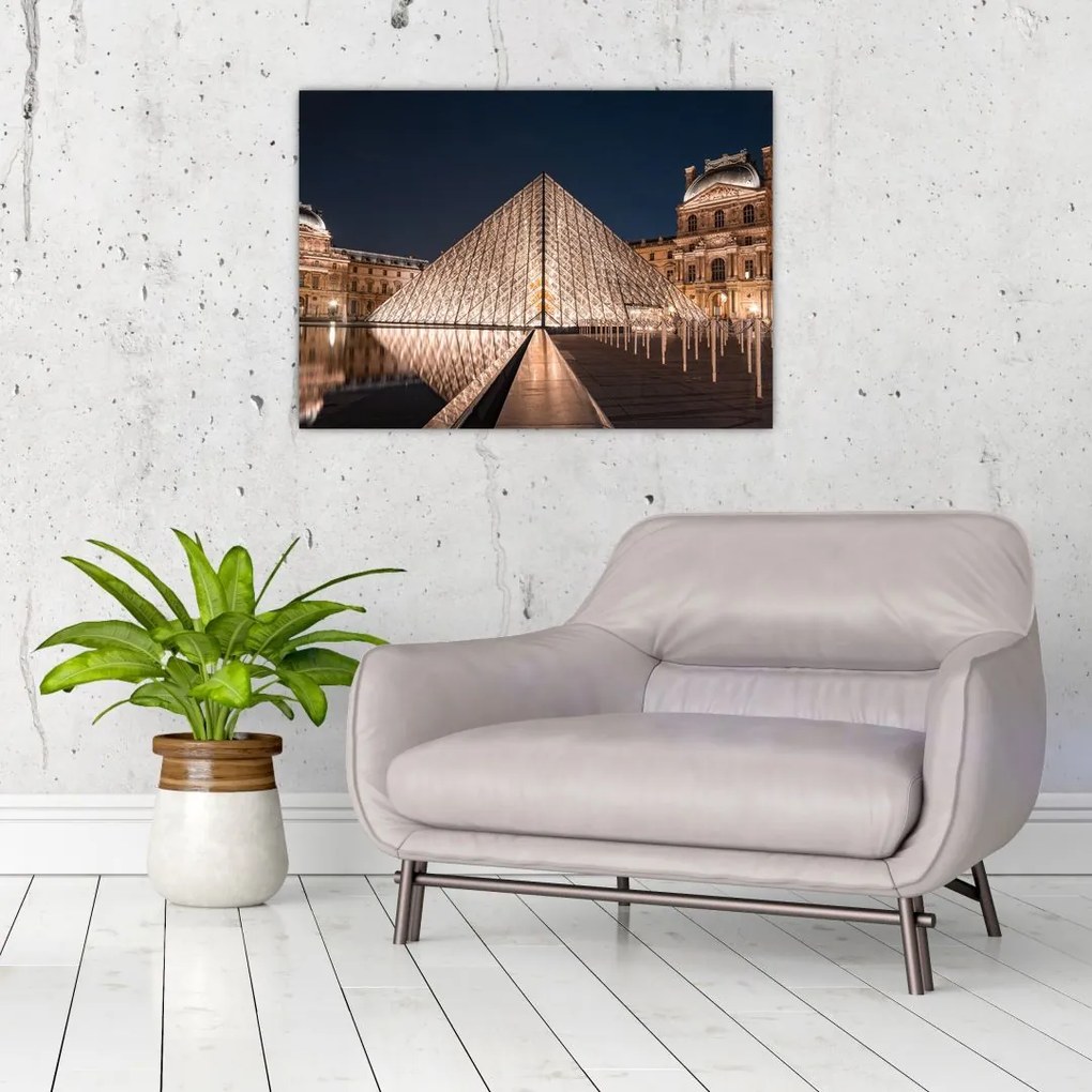 Tablou - Louvre noaptea (70x50 cm), în 40 de alte dimensiuni noi