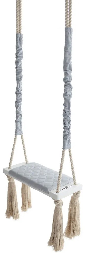 Leagan din lemn si spuma pentru copii WoodSwing by BabySteps, Catifea Velvet Grey