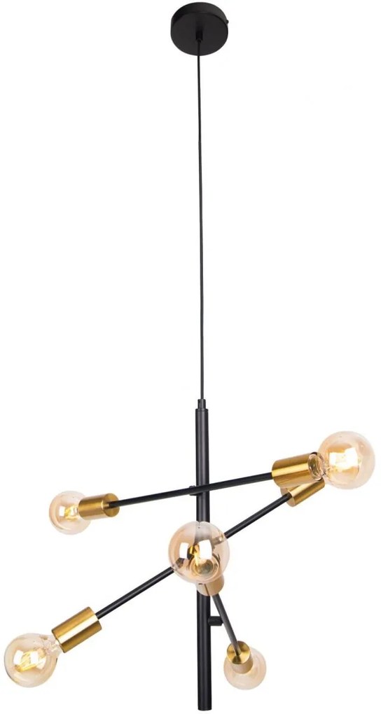 MaxLight Todi lampă suspendată 6x40 W negru-auriu P0397