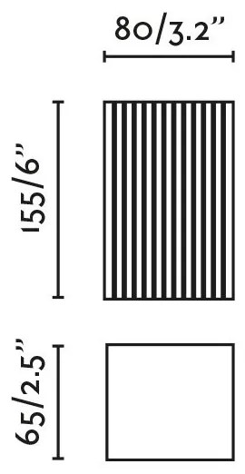 Aplica perete aluminiu striat alb, 2xGU10, LUNE square