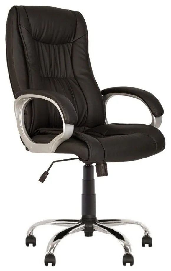 Scaun directorial Elly, piele ecologica, negru