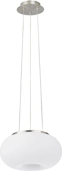 Pendul Eglo Optica colectia Style 2x60W, h110cm diametru 28cm, alb mat - nichel mat